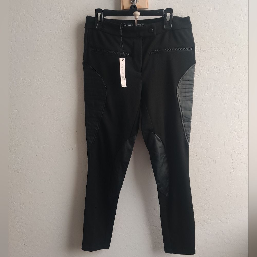 🆕 W118 Walter Baker black active athleisure Two-tone Shane pants pockets_Small